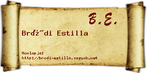 Bródi Estilla névjegykártya